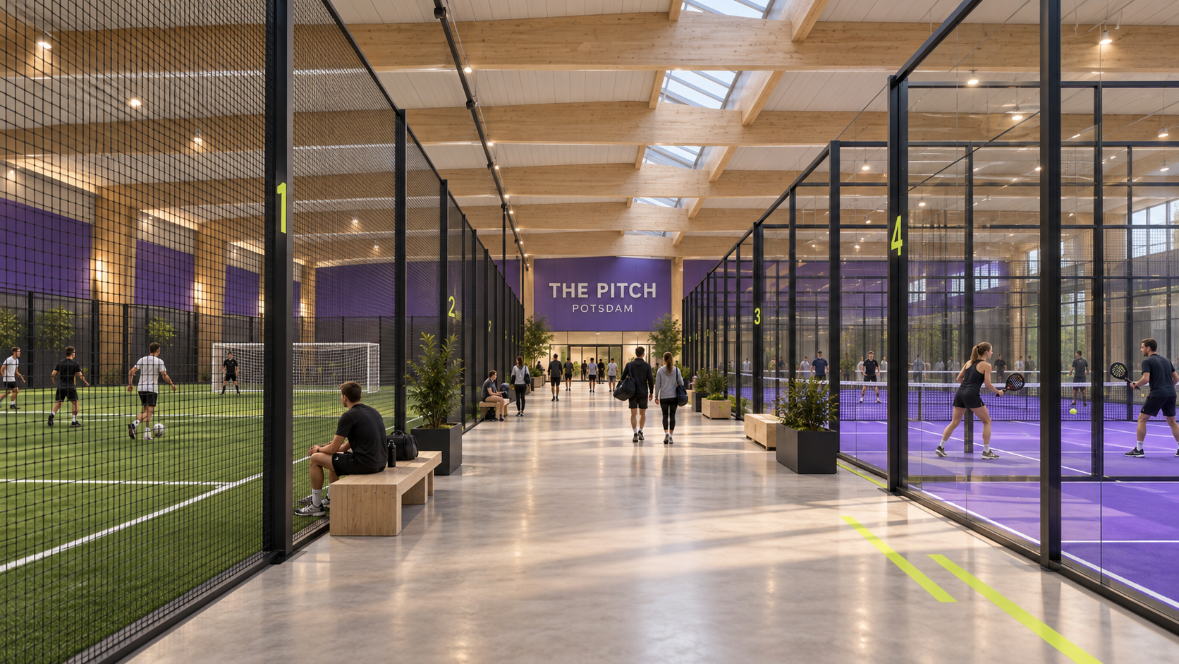The Pitch Potsdam: eigene Innenansicht zwischen Fußball und Padel